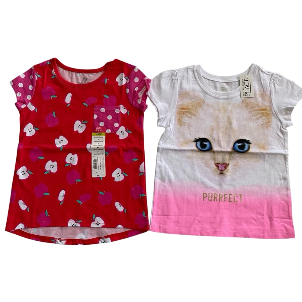 NWT Bundle of 2 Okie Dokie & The Children’s Place Toddler Girls Shirt Size 4T